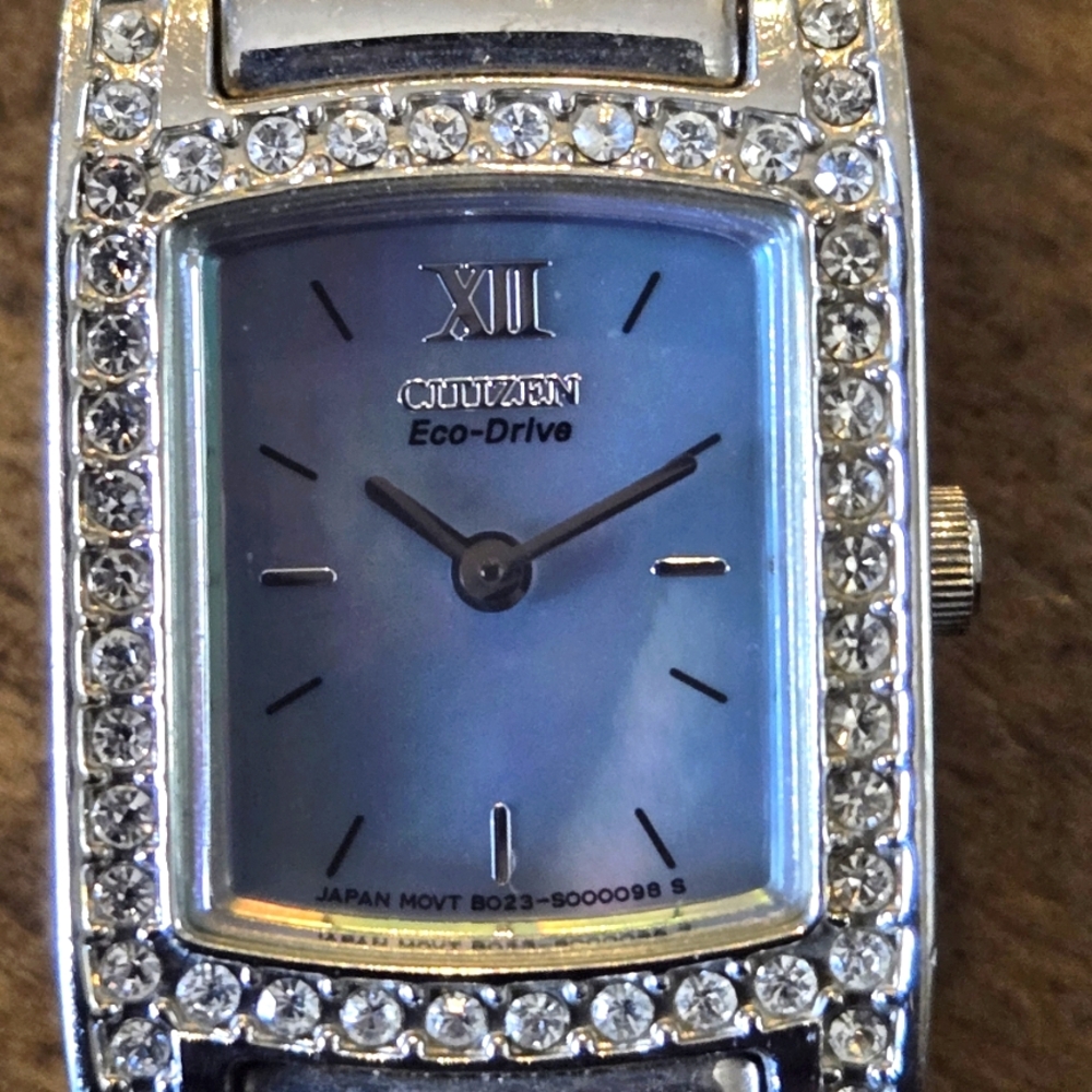 Citizen Eco-Drive Blue Dial with Silver Crystal Bezel